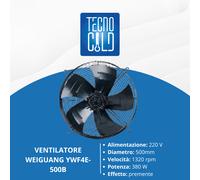 VENTILATORE ASSIALE CON VENTOLA DA ASPIRANTE PREMENTE MONOFASE TRIFASE PER FRIGO