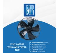 VENTILATORE ASSIALE CON VENTOLA DA ASPIRANTE PREMENTE MONOFASE TRIFASE PER FRIGO