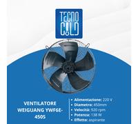 VENTILATORE ASSIALE CON VENTOLA DA ASPIRANTE PREMENTE MONOFASE TRIFASE PER FRIGO