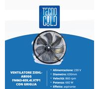 Ventilatore Assiale Ziehl-Abegg con o senza Griglia e Pale a Falce Industriale