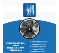 Ventilatore Assiale Ziehl-Abegg con o senza Griglia e Pale a Falce Industriale
