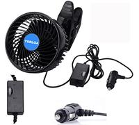 Ventilatore Auto 12 Volt,Ventilatore 12V con Clip Raffreddamento Ventilatore per Auto 360° Ruotabile,Ventilatori per Auto 12V con Regolazione Continua della velocità per Auto, SUV, Camper-2026 nuovo