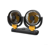 Ventilatore Auto 12V con Doppia Rotante a 360 Gradi, Ventilatore | Supporto Elastico per Sedile, Flusso d\'Aria Regolabile per SUV, RV, per camion e Auto, Ventilazione per Interni