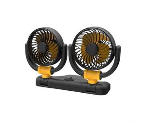 Ventilatore Auto 12V con Doppia Rotante a 360 Gradi, Ventilatore | Supporto Elastico per Sedile, Flusso d\'Aria Regolabile per SUV, RV, per camion e Auto, Ventilazione per Interni