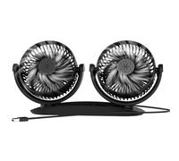 Ventilatore Auto Doppia Testa - Ventilatore da Cruscotto Bifronte - Rotazione 360° Basso Rumore Forte Ventilazione Accessorio Cruscotto Per Veicoli E Camion Casa Ufficio Outdoor