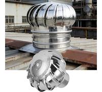 Ventilatore automatico a basso rumore in acciaio inossidabile 304, 400 mm, design industriale, color argento, azionato dal vento, facile installazione