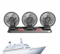 Ventilatore automatico, Ventola di raffreddamento per auto a tre teste, USB/12V/24V Aria di Raffreddamento Ventilatore Personale, 2 velocità, Elettrico per Camion Veicolo Nave Furgone SUV