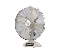 bimar VTM35 Ventilatore da Tavolo Vintage 35W, Corpo in Metallo, Elica Ø 30 cm con 4 Pale, Selettore 3 Velocità, Orientabile Alto Basso, Oscillazione Destra Sinistra (Beige, Tavolo)