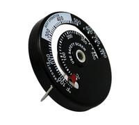 Ventilatore Bruciatori Legna Ventilatore For Camino A 6 Pale For Stufa Alimentato A Calore Bruciatore A Legna Nero Termoventilatore Silenzioso Ecologico Distribuzione Efficiente Del(Thermometer white)
