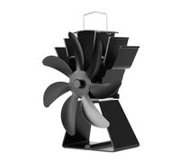 Ventilatore Bruciatori Legna Ventilatore For Camino Nero Con 7 Pale For Stufa Alimentato A Calore Nessuna Batteria O Elettricità Richiesta Bruciatore A Legna For Ecologico Silenzioso(1 PCS-7 Blade-01)