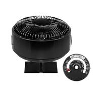 Ventilatore Bruciatori Legna Ventilatore For Stufa A 5 Pale Alimentato A Calore Bruciatore A Legna For For Camino Domestico Silenzioso E Indipendente Distribuzione Efficiente Del(With B Thermometer)
