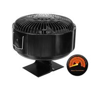 Ventilatore Bruciatori Legna Ventilatore For Stufa A 5 Pale Alimentato A Calore Bruciatore A Legna For For Camino Domestico Silenzioso E Indipendente Distribuzione Efficiente Del(With A Thermometer)