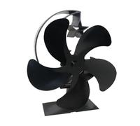 Ventilatore Bruciatori Legna Ventilatore For Stufa A Legna For Alimentato A Calore Con 5 Pale E Decorazione A Forma Di Stella Lunare Funzionamento Silenzioso For Bruciatore A Non Elettrico(Black)