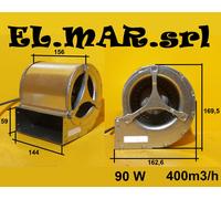 Ventilatore Centrifugo Motore elettrico 90 W aspirazione doppia 230V Monofase