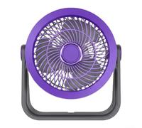Ventilatore circolante da tavolo, batteria ricaricabile, 5 velocità, angolo regolabile a 360 gradi, luce notturna silenziosa, diffusore per aromaterapia, design compatto, in ABS, viola grigiastro