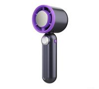 Ventilatore compatto con batteria ricaricabile e display a LED per flusso d'aria personalizzabile ovunque (grigio scuro)