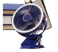 Ventilatore con clip, ventilatore a clip, luce notturna di tipo C, dispositivo di raffreddamento portatile ricaricabile senza fili, per camera da letto, scuola, spiaggia, giardino, serra