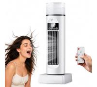 Ventilatore con condizionamento d'aria senza finestra, ventilatore rinfrescante che soffia aria fredda con umidificatore, raffrescatore d'aria, 6 velocità e timer di 6 ore, serbatoio da 100ML white