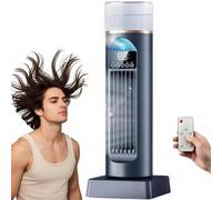 Ventilatore con condizionamento d'aria senza finestra, ventilatore rinfrescante che soffia aria fredda con umidificatore, raffrescatore d'aria, 6 velocità e timer di 6 ore, serbatoio da 100ML blue