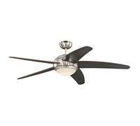 Ventilatore Con Lampada LED e Telecomando Bendan Cromo Opaco Wengè 132 CM [EEK: F]