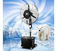 Ventilatore con Nebulizzatore 42L Ventilatore ad Acqua con Nebulizzatore, Raffrescatore ad Acqua con Ruote Regolabile in Altezza, 3 Velocità, Oscillazione 90°, per Officina, Patio e Terrazza,nero