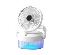 Ventilatore con nebulizzatore, dispositivo portatile ricaricabile USB, silenzioso, pieghevole, multifunzione, con luce per palestra, campeggio, giardino all'aperto e spiaggia da viaggio