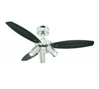 Ventilatore con Telecomando Ventola Con Lampada Jet Plus Nichel Opaco 105 CM [EEK: Inaditato]