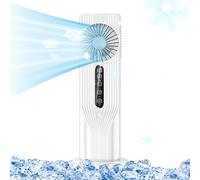 Ventilatore Con Umidificatore - Modello Da Scrivania Silenzioso Con Nebulizzatore - Silenzioso con Serbatoio Acqua da 100ml, Nebulizzazione, Telecomando per Casa, Camera da Letto, Campeggio, Auto, Est