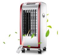 Ventilatore condizionatore portatile, raffrescatore evaporativo con 2 modalità di aria fredda/aria calda, 3 velocità, telecomando e timer 12 ore for spegnimento automatico, serbatoio dell'acqua da 6 l