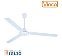 Vinco Ventilatore da soffitto 143 cm cod. 70930, 3 pale, 5 velocità, selettore a parete, 55W