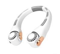 Ventilatore da appendere al collo per sport all'aperto, ventilatore portatile da collo, con 3 modalità di velocità regolabili, per attività all'aperto, viaggi (bianco)