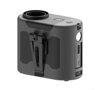 Ventilatore da appendere in vita all'aperto da 10000 mAh con luce LED e funzione bancaria, dispositivo di raffreddamento ABS portatile per attività sportive in estate (grigio)