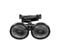 Ventilatore da Auto Ricaricabile A Doppia Testa per il Sedile Posteriore, Display LED, 3 Velocità, Rotazione A 360 Ventilatore di Raffreddamento USB