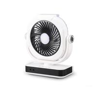 Ventilatore da auto ricaricabile con capacità della batteria da 4000 mAh, ricarica solare e USB, cinque velocità del vento regolabili, modalità silenziosa per pause in ufficio, adatto per campeggio e