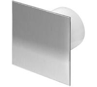 Ventilatore da bagno Ø 100 mm 10 cm con valvola di ritiro e timer/controllo di ritiro WTI T ventilatore ventilatore da soffitto in acciaio inox anteriore da parete ventilatore da bagno ventilatore da