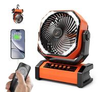 Ventilatore da campeggio 20000 mAh, ventilatore portatile ricaricabile a 4 velocità, ventilatore USB silenzioso con luce LED, telecomando e gancio, ventilatore da scrivania per casa campeggio