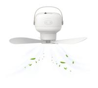 Ventilatore da campeggio con lanterna LED, ventilatore da soffitto a LED con illuminazione e telecomando, ricaricabile tramite USB, 3 livelli di velocità, per campeggio, pesca, escursionismo (B)