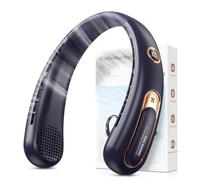 Ventilatore da Collo, 4000mAh Ventilatore USB Ricaricabile (Autonomia 15h), 3 Velocità & Aria a 360°, LED Display, Silenzioso Ventilatore Portatile per Ufficio, Viaggi, Sports, Aria Aperta