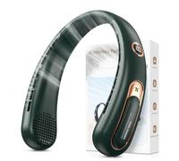 Ventilatore da Collo, 4000mAh Ventilatore USB Ricaricabile (Autonomia 15h), 3 Velocità & Aria a 360°, LED Display, Silenzioso Ventilatore Portatile per Ufficio, Viaggi, Sports, Aria Aperta