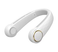 Ventilatore da collo 8 pollici 4W, bianco a 3 velocità, 2000mAh, Design a doppia
