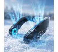 Ventilatore da Collo Portatile con Piastra Refrigerante, Piccolo Ventilatore Collo Silenzioso Pieghevole Condizionatore Indossabile,4000mAh Ricaricabile Regalo per Esterno Viaggio Ufficio Donna Uomo