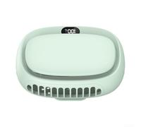 Ventilatore da collo portatile da 1800 mAh, ricaricabile tramite USB, 5 modalità di velocità, ventilatore multifunzionale con display digitale, adatto per uso interno ed esterno (verde ghiaccio)