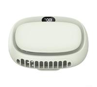 Ventilatore da collo portatile da 1800 mAh, ricaricabile tramite USB, 5 modalità di velocità, ventilatore multifunzione con display digitale, adatto per uso interno ed esterno (bianco)