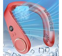 Ventilatore da Collo Portatile, Mini Ventilatore Collo con 5 Velocità, Ventilatore USB per il Collore Ricaricabile 5500mAh, Neck Fan Portable Cuffie Ventilatore Senza Pale per Ufficio, Viaggi Sport