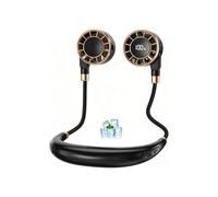 Ventilatore da collo portatile, ricaricabile tramite USB da 4000 mAh, 6 impostazioni di velocità, design a doppia testa, flusso d'aria a 360
