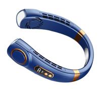 Ventilatore da collo portatile - Soffiaggio d'aria silenzioso ricaricabile a 5 velocità - Ventilatore portatile intorno al collo con illuminazione a LED 7 colori e schermo, per l'estate, viaggi