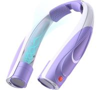 Ventilatore da collo, potente ventilatore portatile AI, 6 velocità, batteria a lunga durata da 6000 mAh, raffreddamento più veloce, ricaricabile USB-C, vivavoce, flusso d'aria a 360°, ventilatore