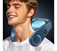 Ventilatore da Collo Raffreddatore per Pendolarismo, Portable Mini Neck Fan Silenzioso con 3 Temperature e 5 Velocità, Batteria 5500mAh Potente Autonomia 15 Ore, per Mezzi Pubblici e Vita in Città