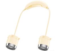 Ventilatore da collo ricaricabile con USB con 100 velocità regolabili, funzionamento a basso rumore e flusso d'aria a 360 gradi per il raffreddamento quotidiano (giallo)