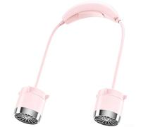 Ventilatore da collo ricaricabile con USB con 100 velocità regolabili, funzionamento a basso rumore e flusso d'aria a 360 gradi per il raffreddamento quotidiano (rosa)